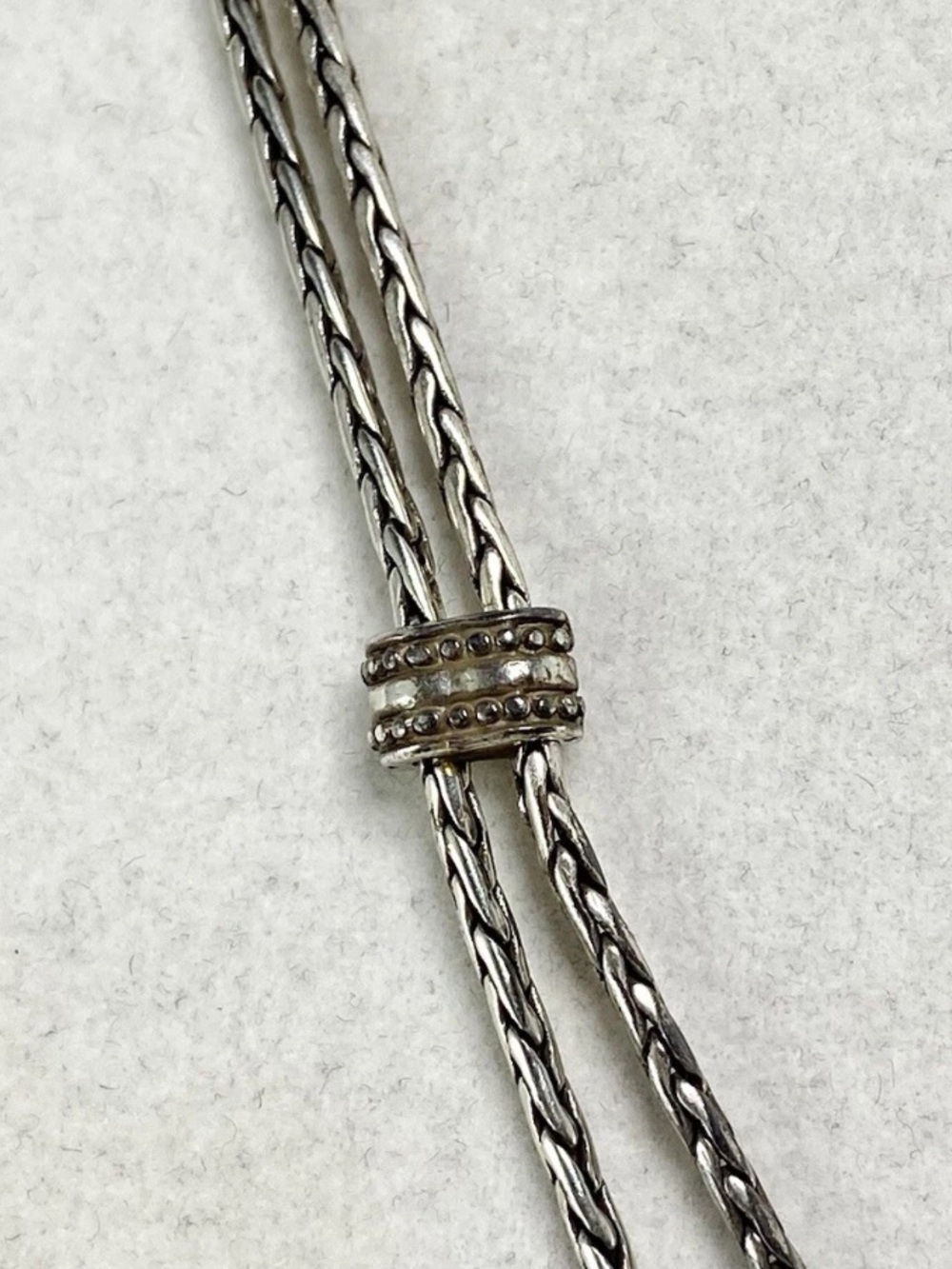 N341 NWOT Brighton silver plated double-strand chain retired pendant necklace - Picture 11 of 12